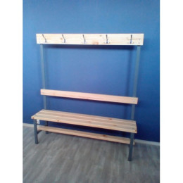 Скамейка с вешалкой для раздевалки 1,5 метра